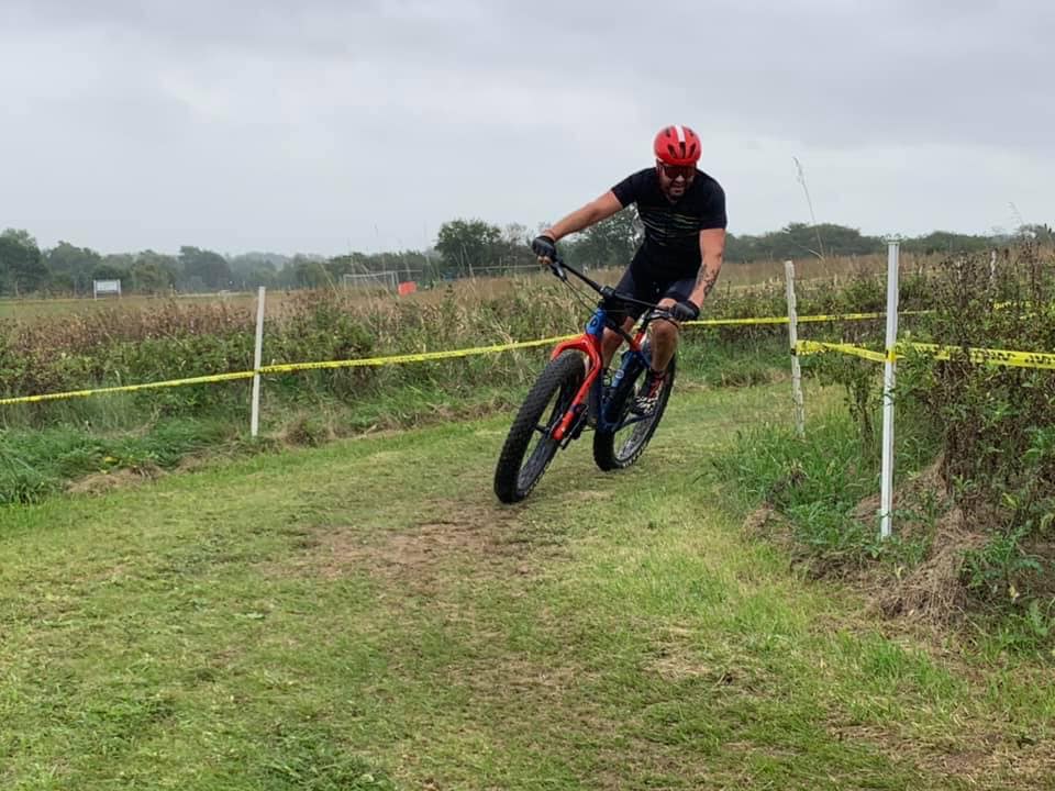 Midwest Cyclists on grassy trail